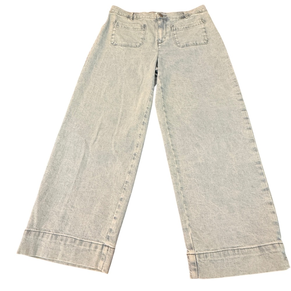 LOFT Outlet Palmer High Rise Wide Leg Crop Jeans Light Wash Denim Womens 6